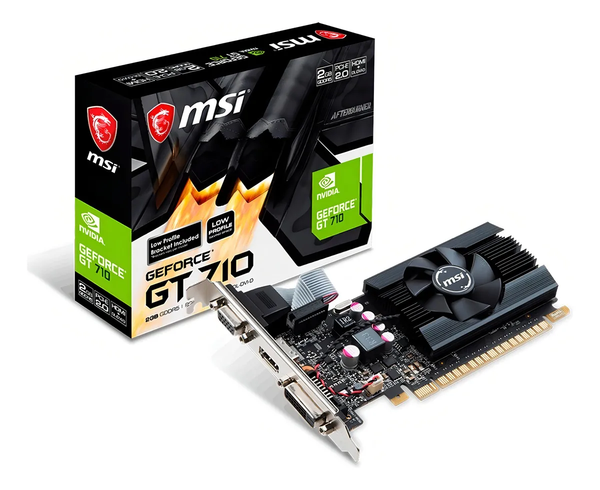 Placa de Video Nvidia MSI Geforce GT 710 DDR3 2GB Low Profile