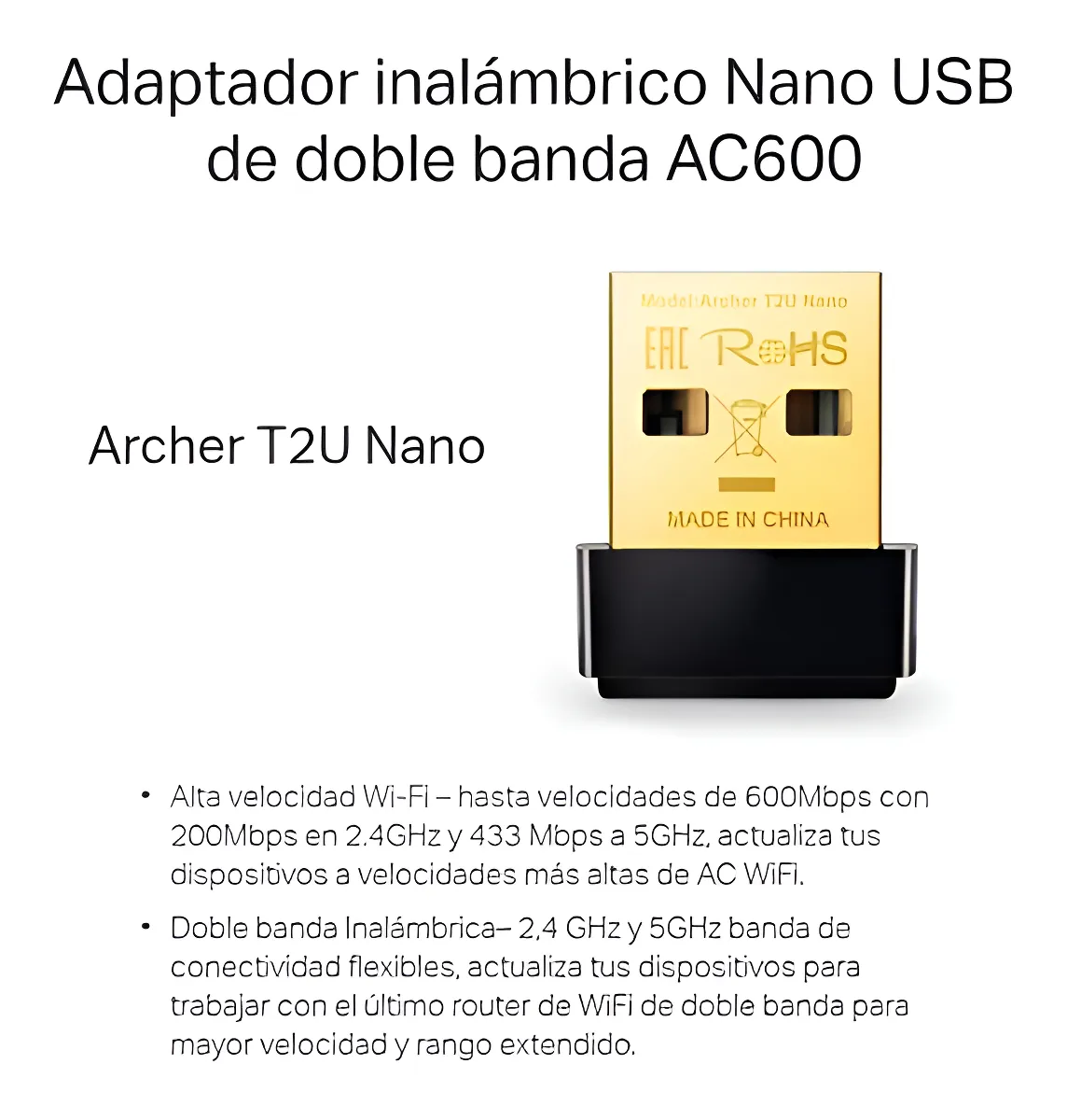 Receptor WIFI USB TP Link AC600 ARCHER T2 UBT - Image 3