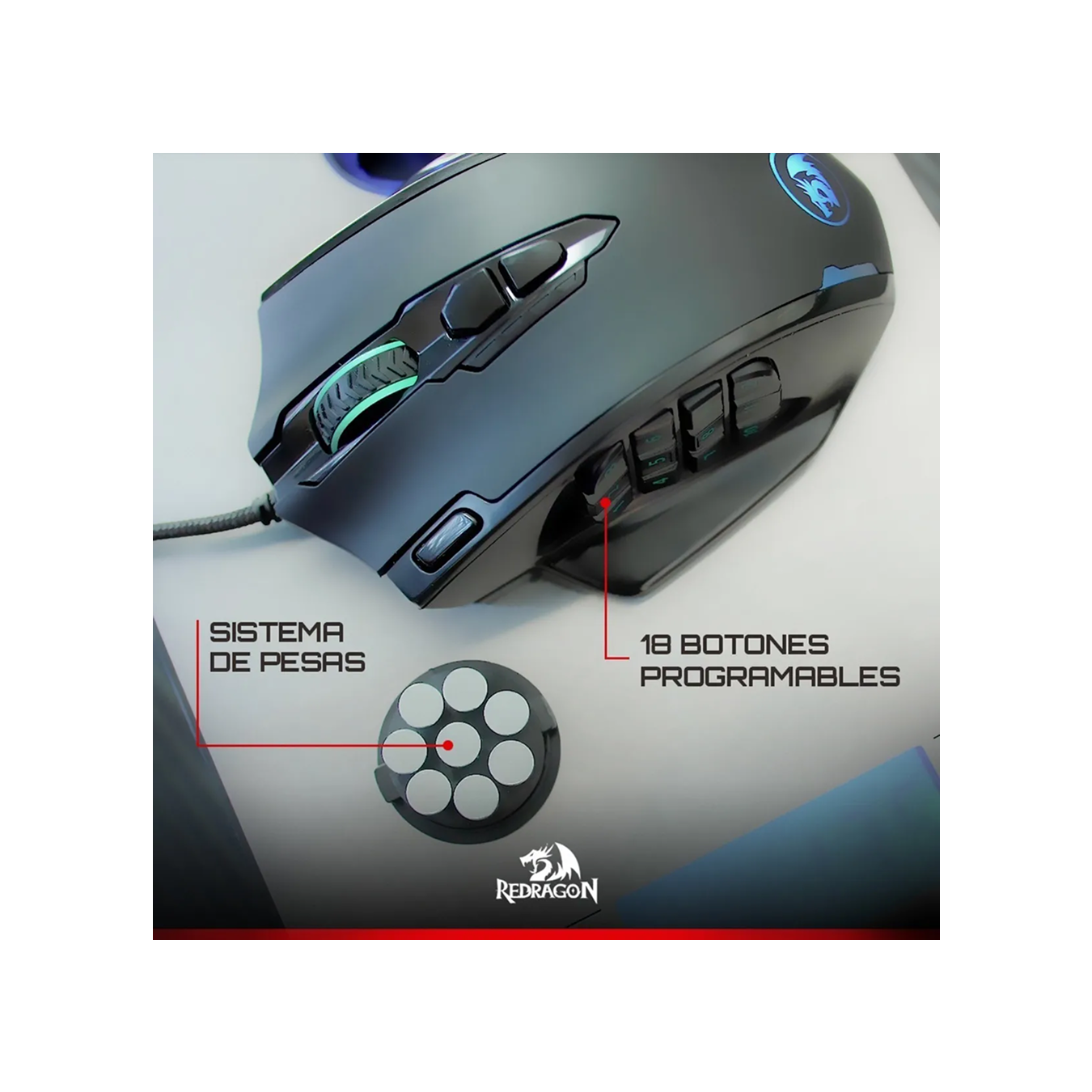 MOUSE GAMER USB REDRAGON IMPACT M908 - Image 4